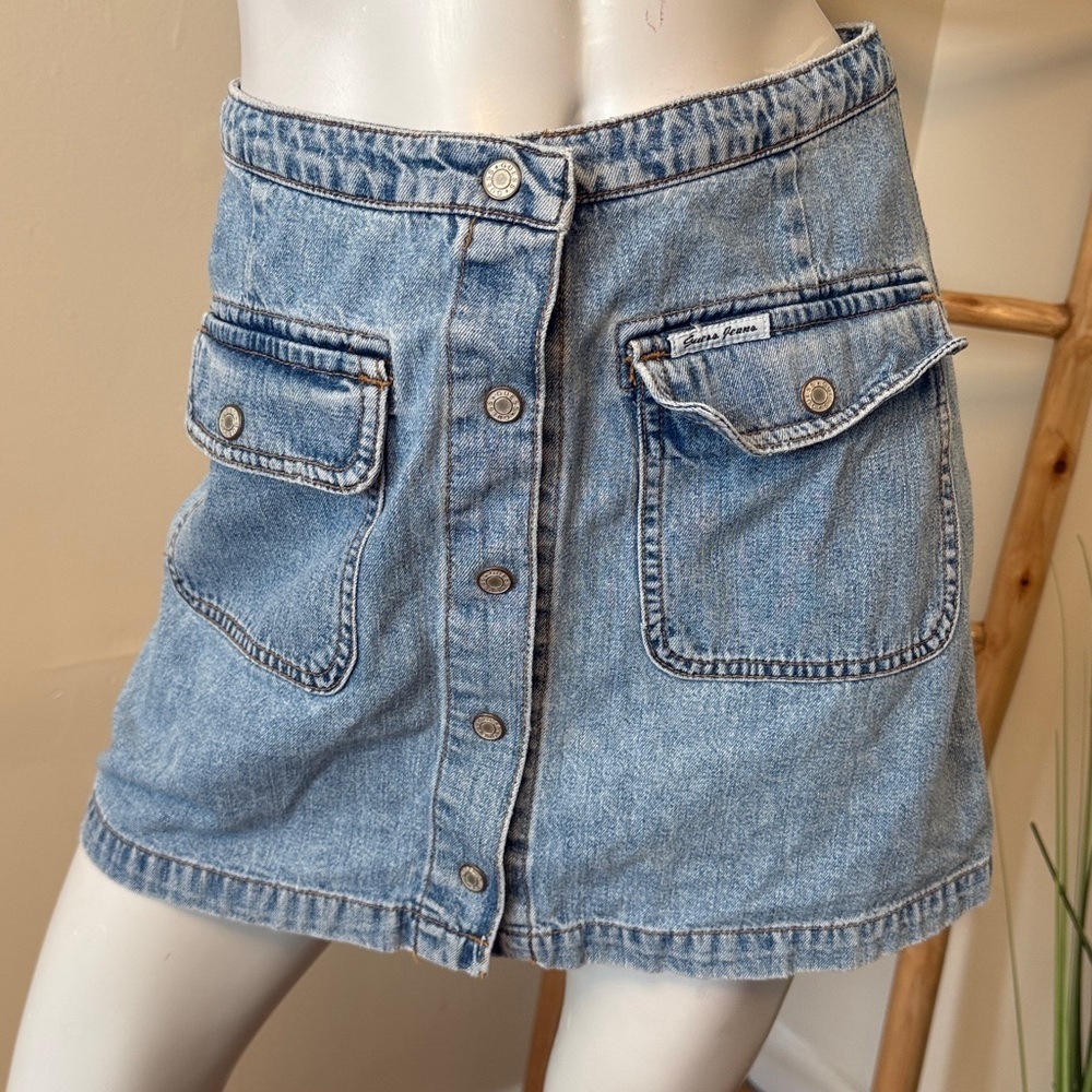 GUESS!! Denim Button-Front Jean Skirt 27 VINTAGE